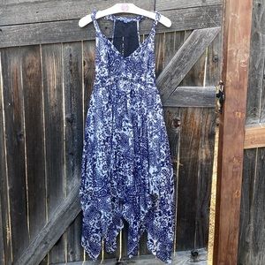 Guess crochet lace back handkerchief hem dress